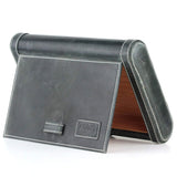Leather Cigar Humidor Slim Box Cedar Wood for Travel or Desktop - Diesel Leather - [Slate Black]