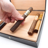 Mrs. Brog Travel Cigar Humidor Box Great Carry Along - Authentic Full Grade Buffalo Hide Leather - Black