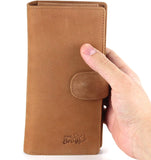 Leather Cigar Purse Travel Case - Credi Card Slots, Cutter & Tube Slots - Diesel Leather - [Tan]