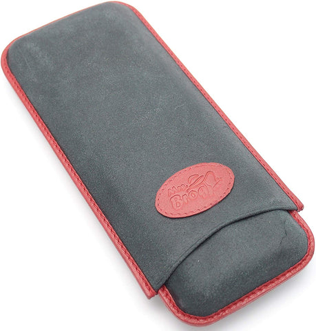 Buffalo Hide Leather Cigar Case for 3 with Soft Matte Finish