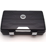 Waterproof Cigar Travel Humidor for 10 Cigars - Integrated Hygrometer and Humidifier Included - 2 Trays