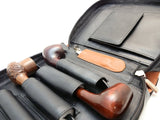 Sheep Napa Leather Tobacco Pipe Pouch Combo - Four Pipes and Tobacco Pouch & Tool Pockets