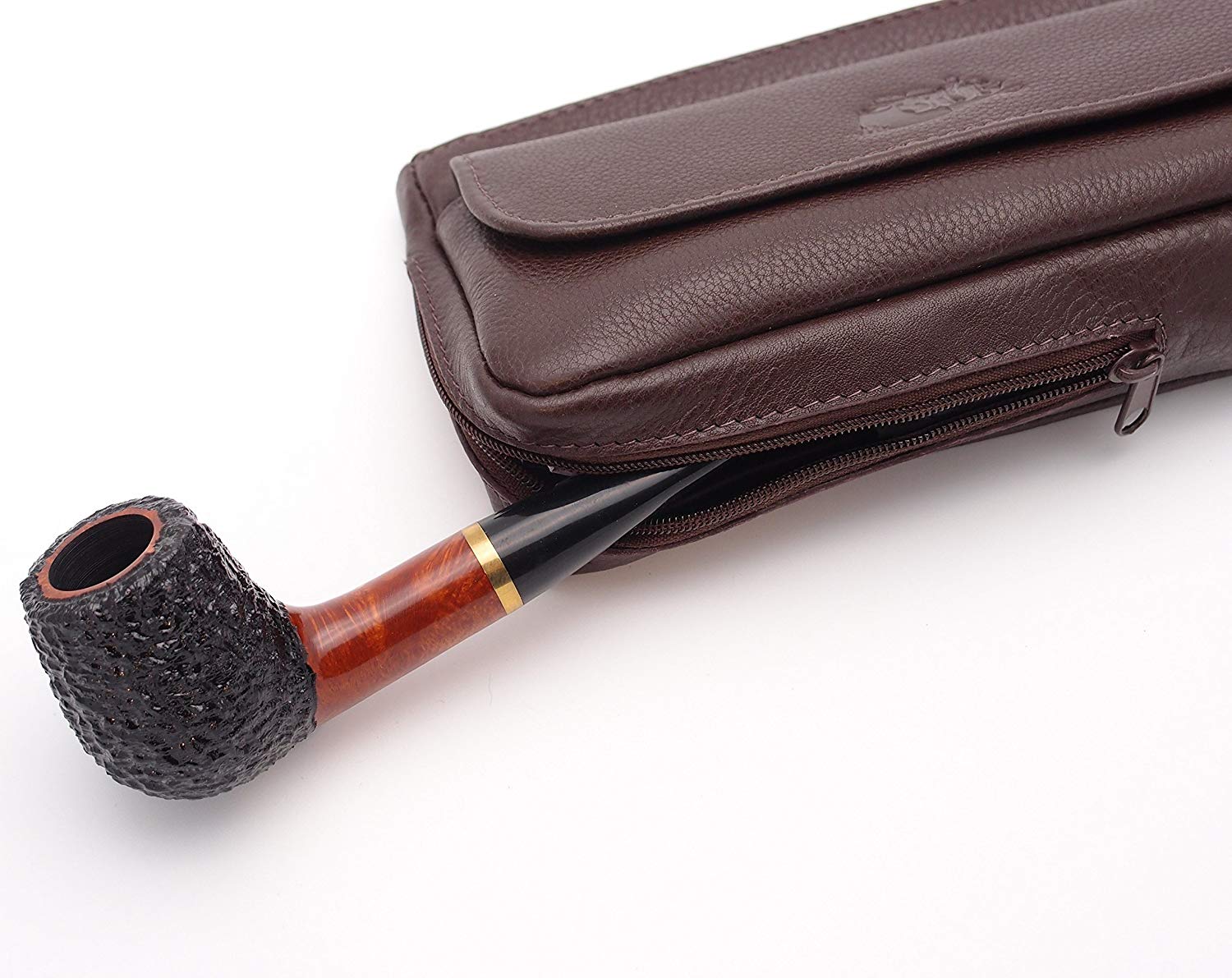 Pipe Tobacco Leather Pouch Combo - Authentic Full Grade Leather