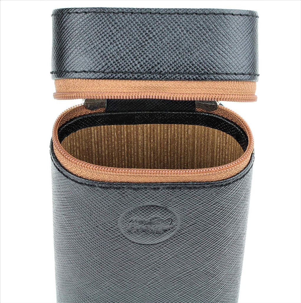 Mrs. Brog Elegant Full Grain Leather Cigar Humidor Compact Travel Case