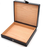 Mrs. Brog Travel Cigar Humidor Box Great Carry Along - Authentic Full Grade Buffalo Hide Leather - Black