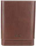 Leather Cigar Humidor Box - Slim Desktop Cedar Wood Cabinet - Atmosphere Leather - [Brown]